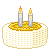 Yellow and White Cake with candles 50x50 icon