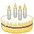White Cream Cake with candles 50x50 icon