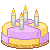 Half Cream Cake Type 2 with candles 50x50 icon
