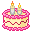 Strawberry Cream Cake with candle 32x32 icon