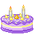 Purple Yellow Cake with candles 50x50 icon