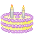 Purple Yellow Cake Type 2 with candles 50x50 icon