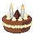 Dark Chocolate Cake Type 4 with candles 50x50 icon