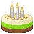 Three Colours Cake with candles 50x50 icon