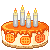 Orange White Cake with candles 50x50 icon