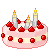 Pink White Cake with candles 50x50 icon