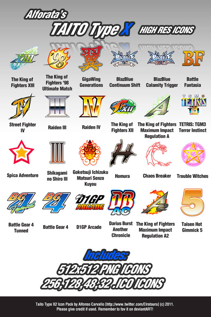 Taito Type X2 High Res Icons By Alforata On Deviantart Taito Type X2 High Res Icons By Alforata On Deviantart