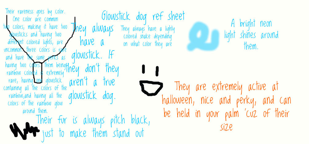 Glowstick dog ref sheet for witchpaws little thing by gummywolf123 on ...
