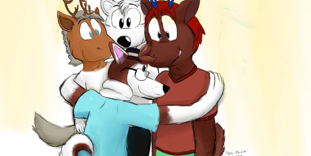 Commission - group hug by The-Scarf-Husky on DeviantArt