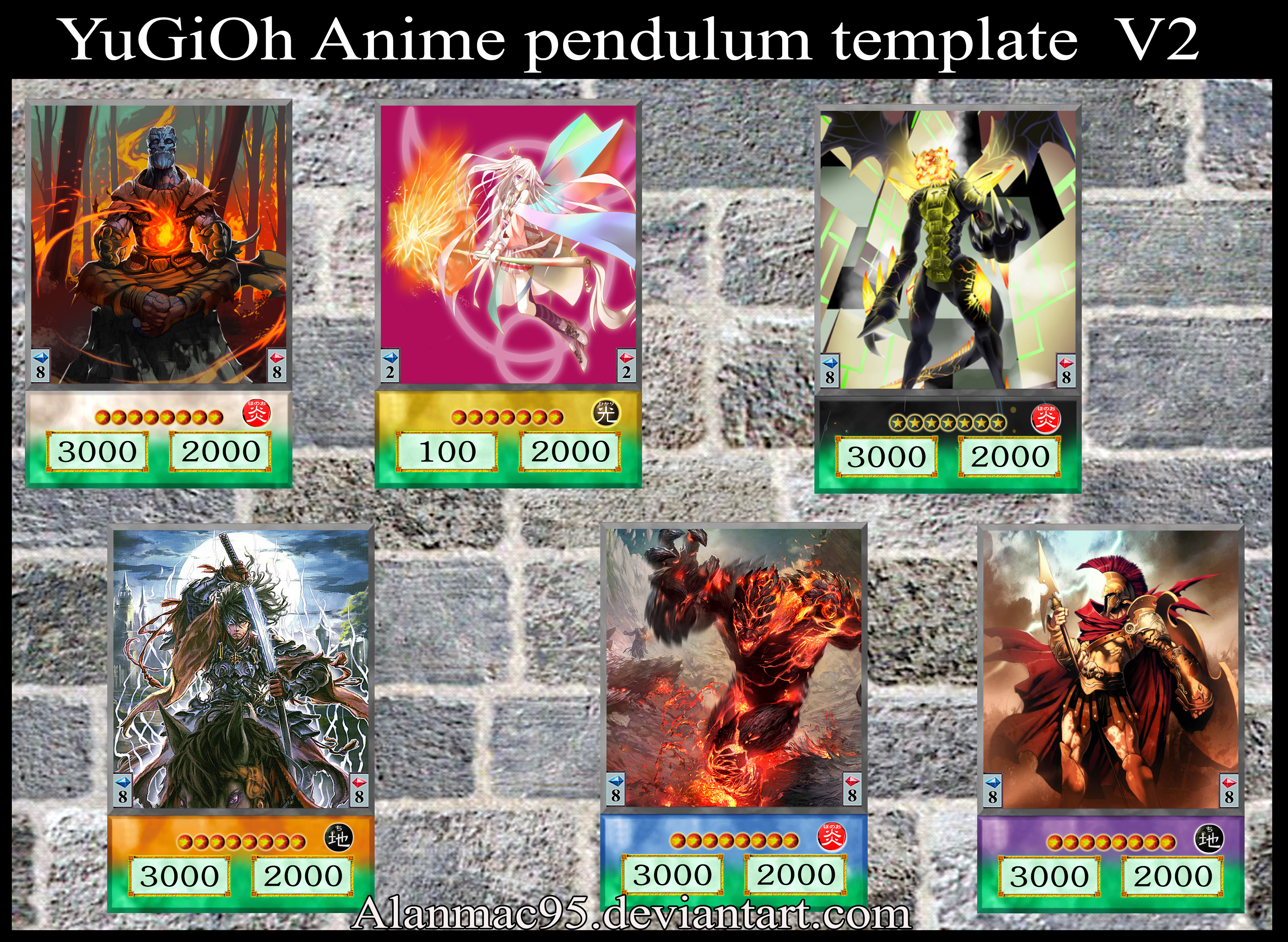 YuGiOh Anime pendulum template V2 by AlanMac95 on DeviantArt