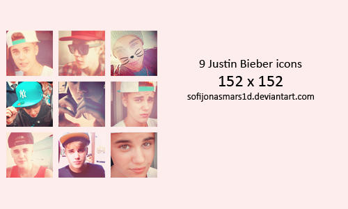 9 Justin Bieber icons. #Pack 43. by SofiJonasMars1D on DeviantArt