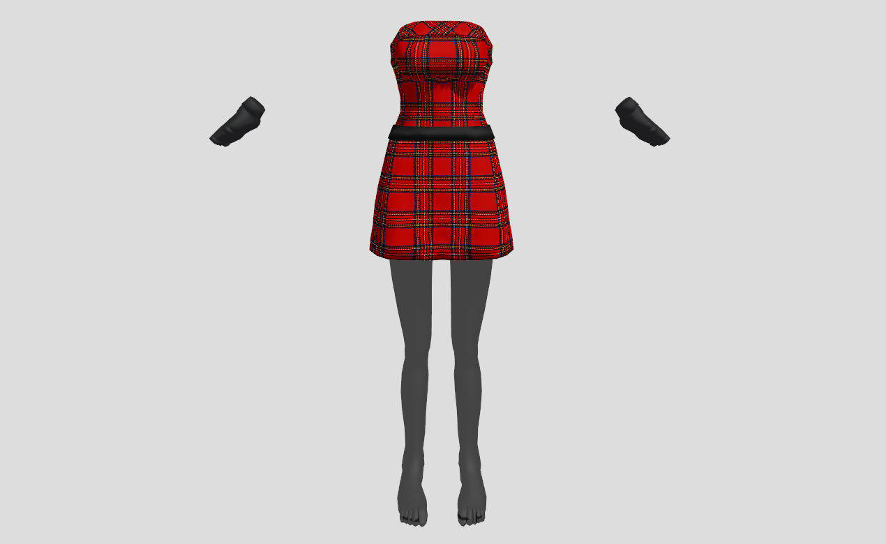 MMD plaid Punk set