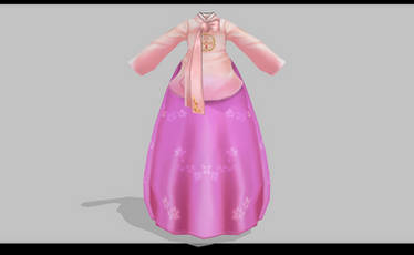 MMD pink hanbok