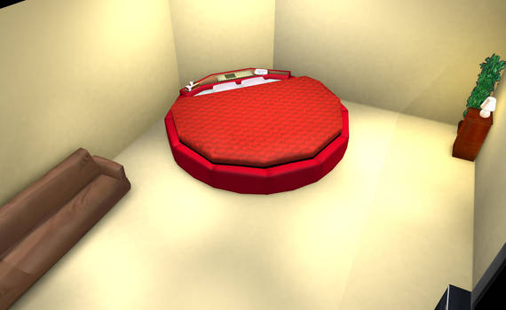 MMD Hotel room with round bed