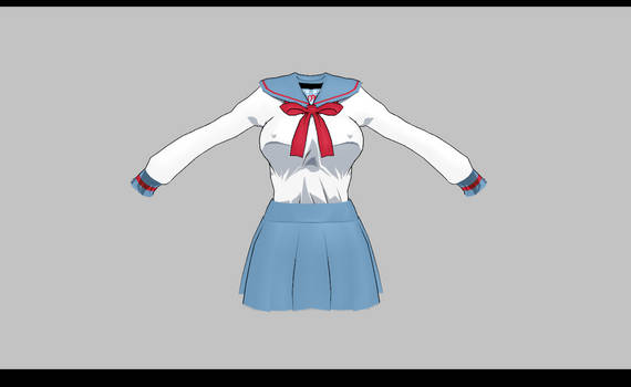 MMD Manga school uniform -large bust-