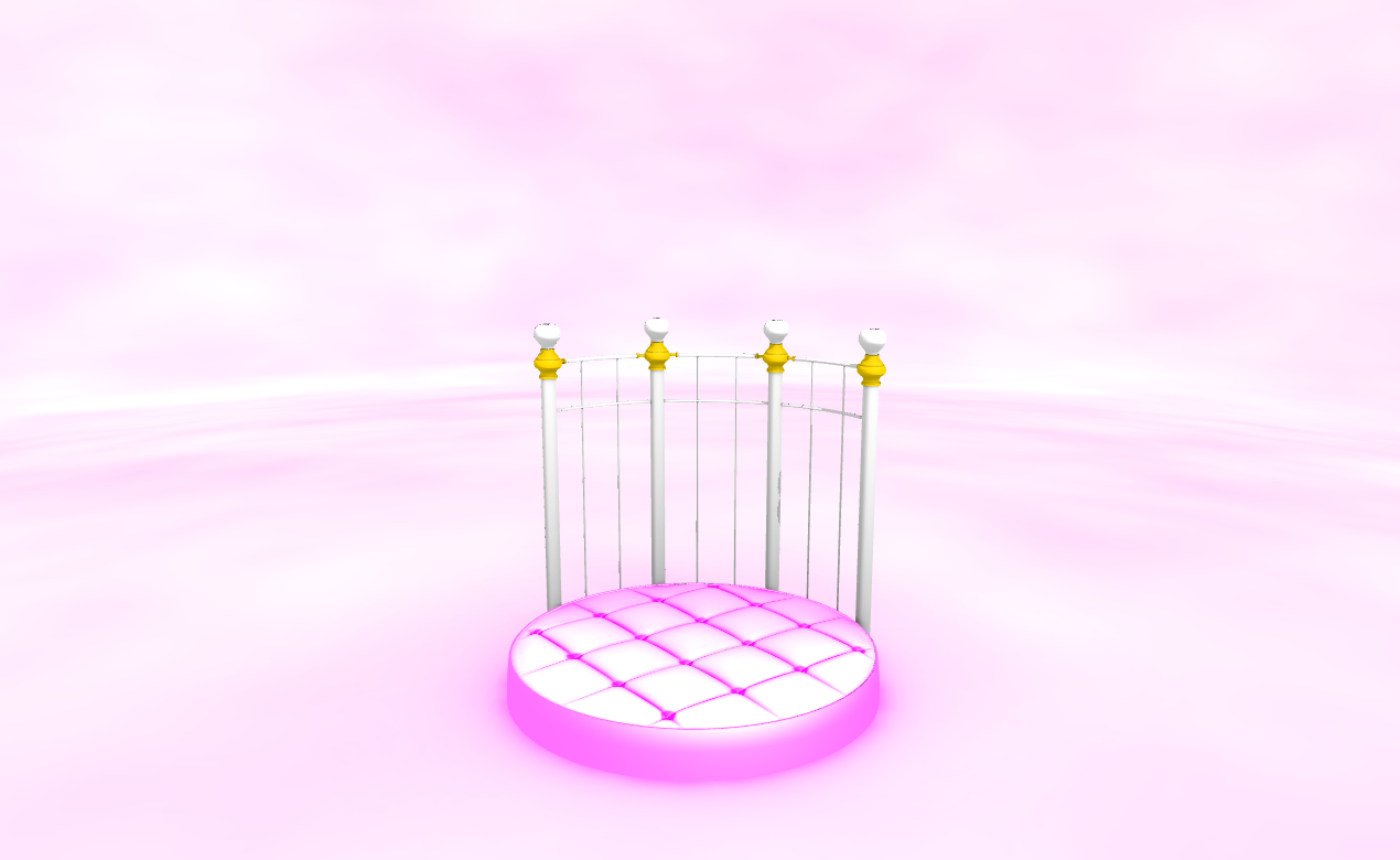 MMD Cute pink round bed stage