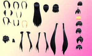 MMD Huge NJXA hair pack + NJXA Texture pack