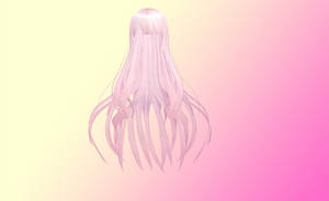 Long pink hair with bangs