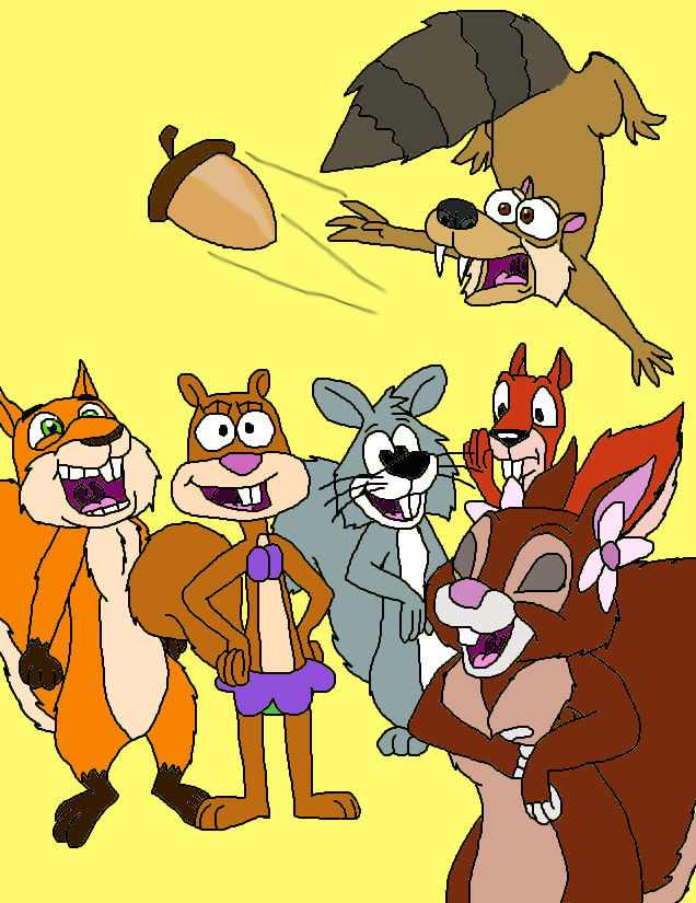 My Favorite Cartoon Squirrels 2 (colored) by theacornbunch on DeviantArt