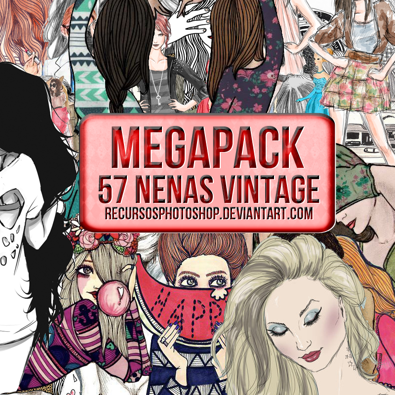 +Pack de Nenas Vintage by RecursosPhotoshop on DeviantArt