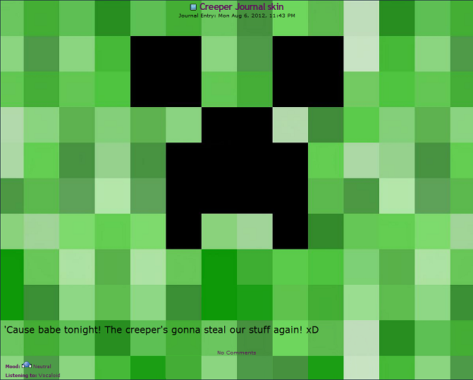 Creeper journal skin