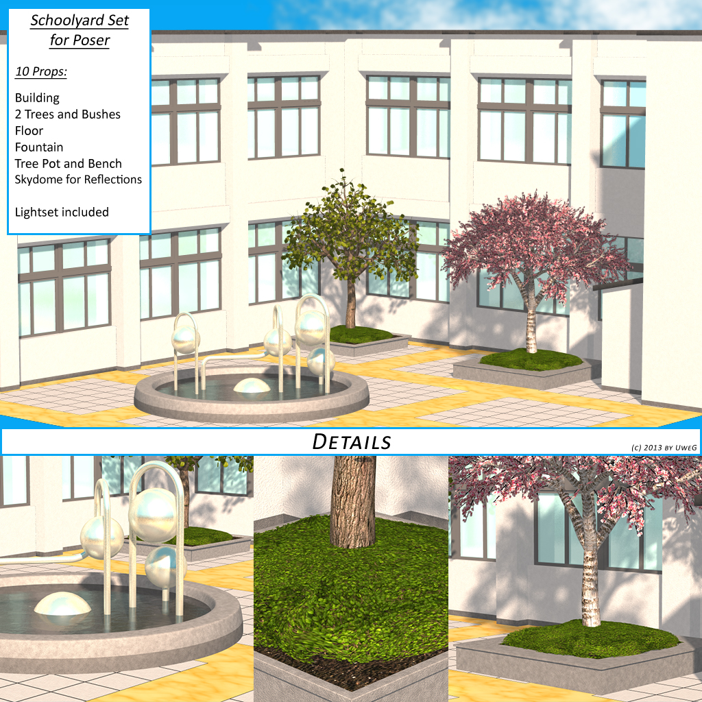 Freebie: Schoolyard Set For Poser