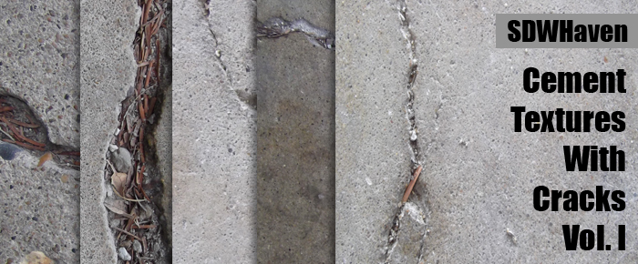 Cement Textures With Cracks