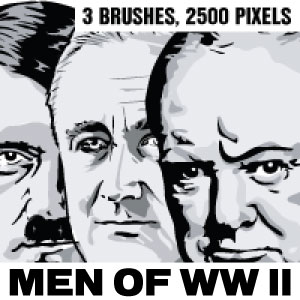 Men of WW II Photoshop brushes - hi res