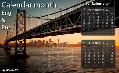 Calendar month Eng and Rus