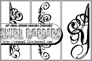 20 Swirl Border Brushes