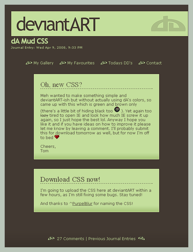 dA Mud CSS Journal