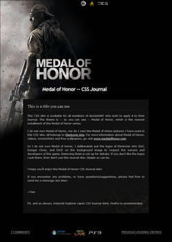 Medal of Honor -- Journal CSS