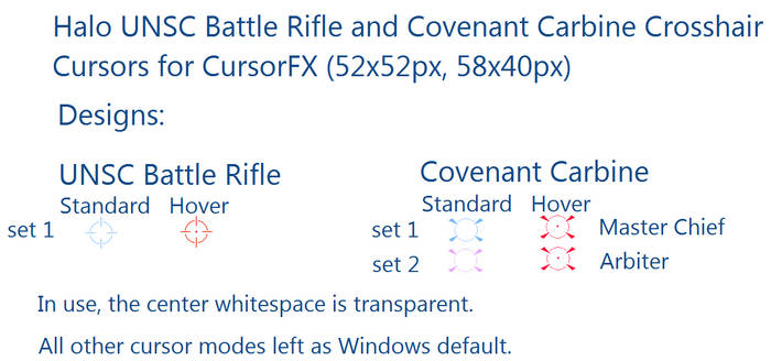 Halo Battle Rifle and Covenant Carbine Crosshairs