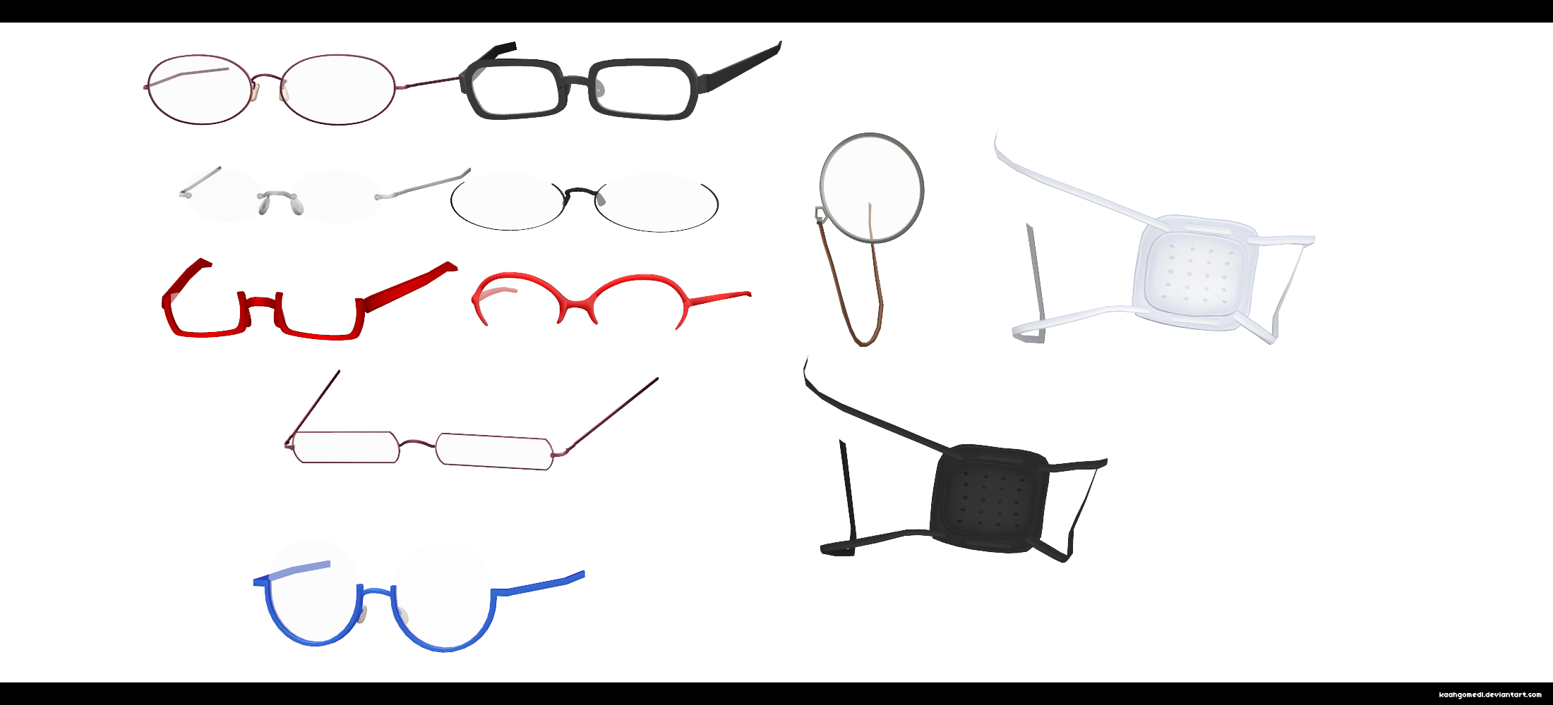 MMD Glasses Pack 1 by kaahgomedl on DeviantArt