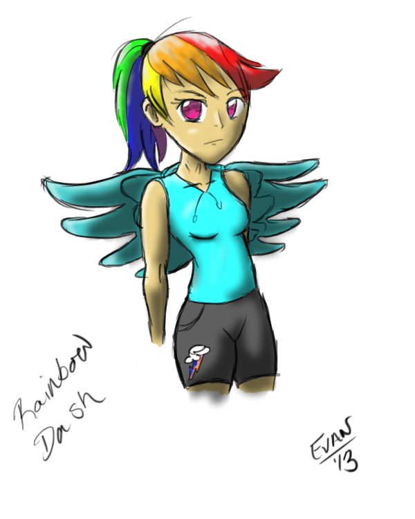 Rainbow Dash humanized by shadowman7890 on DeviantArt