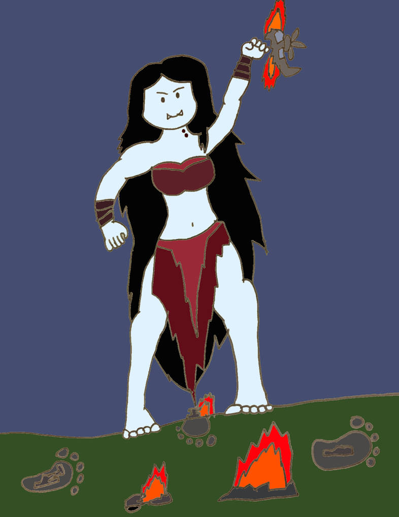 Giant Marceline Destroys Umbrella Base by SuperSaiyanPlusUltra on