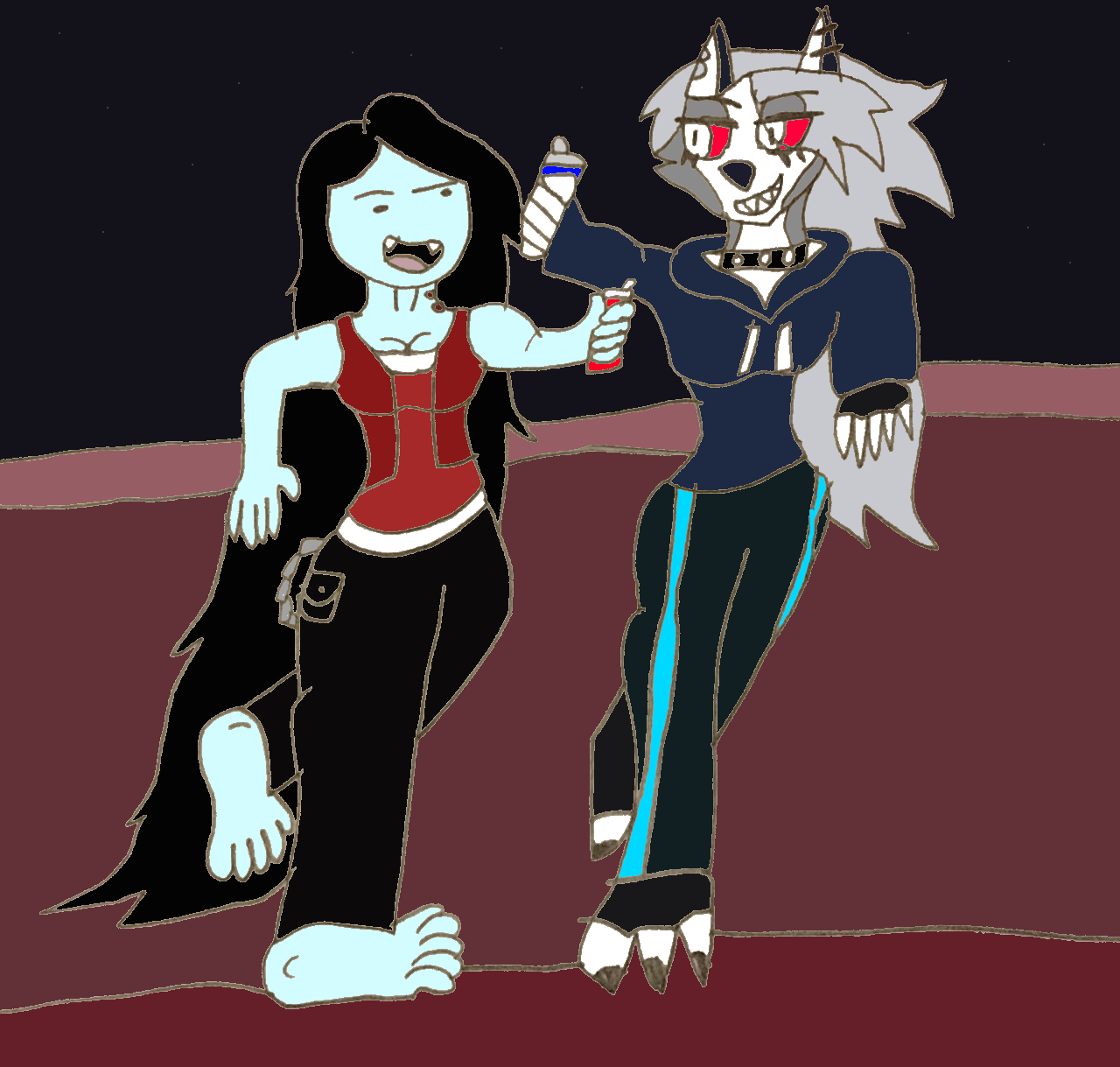 Two Giantess Monsters hanging out by SuperSaiyanPlusUltra on DeviantArt