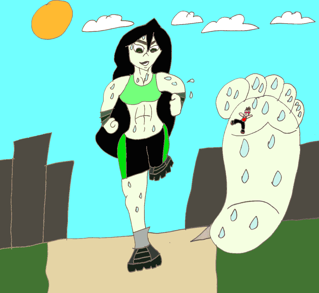 Morning Jogs With Giantess Shego by SuperSaiyanPlusUltra on DeviantArt