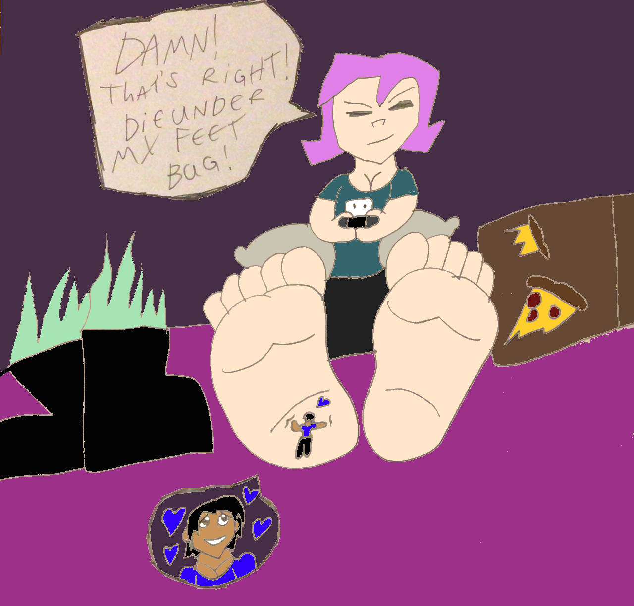 Video game night with Giantess Gaz by SuperSaiyanPlusUltra on DeviantArt