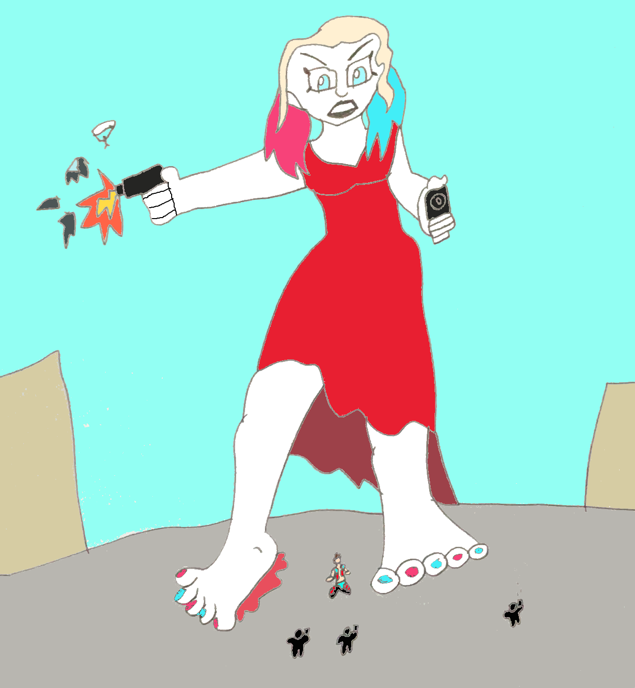 Giantess Harley Takes Down Pests by SuperSaiyanPlusUltra on DeviantArt