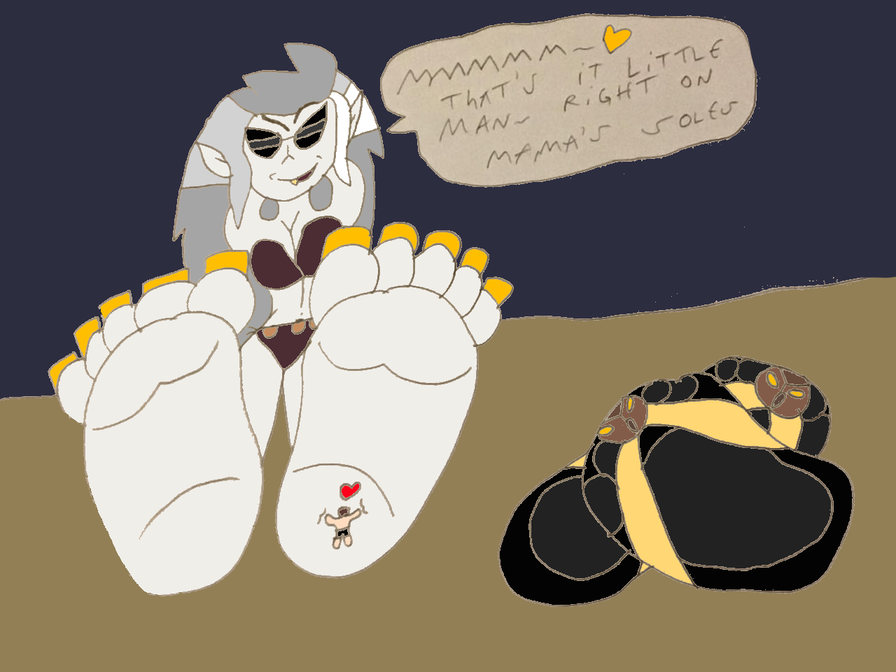 Giantess Eda chillaxing at the foot rub by SuperSaiyanPlusUltra on ...