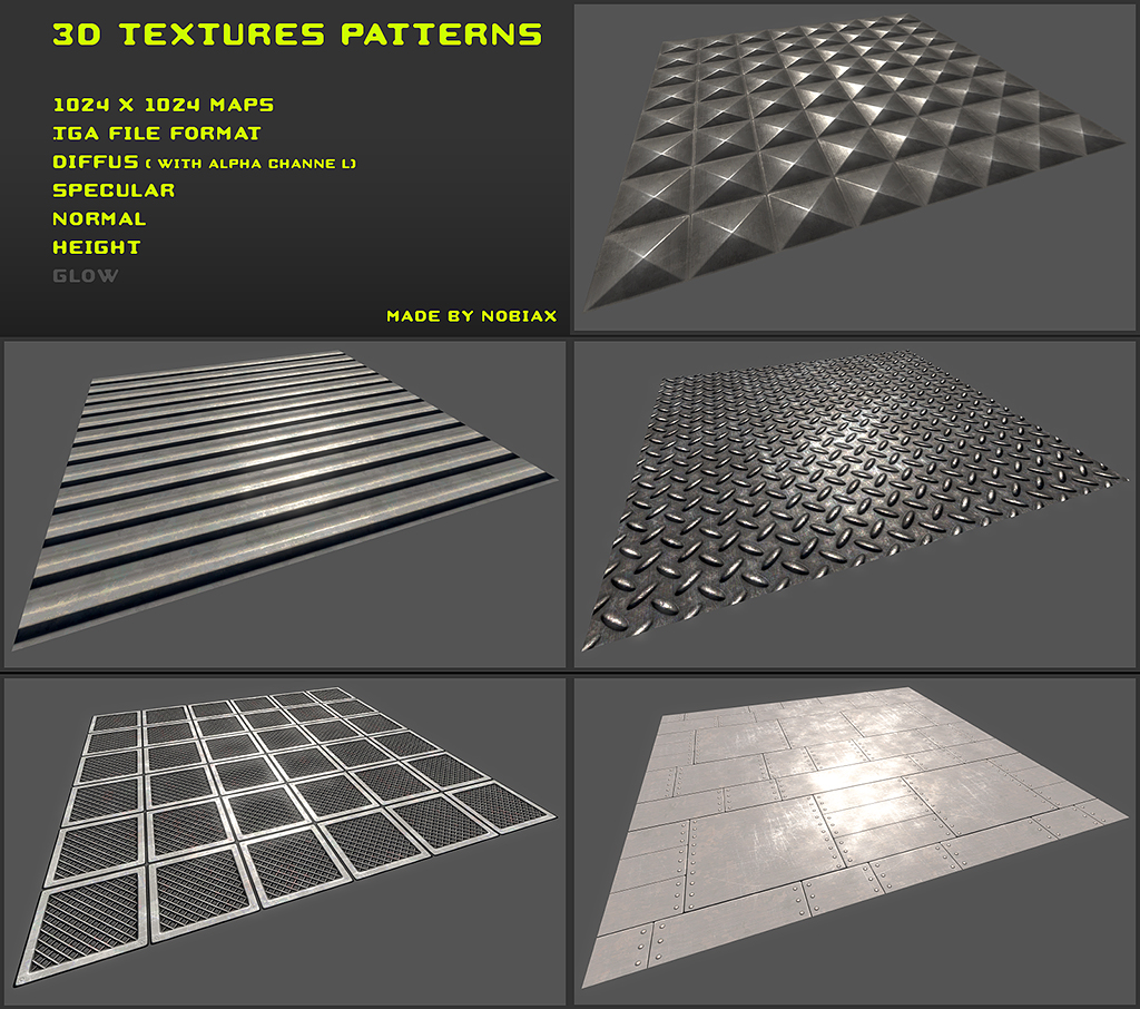 Free 3D textures pack 07 by Yughues