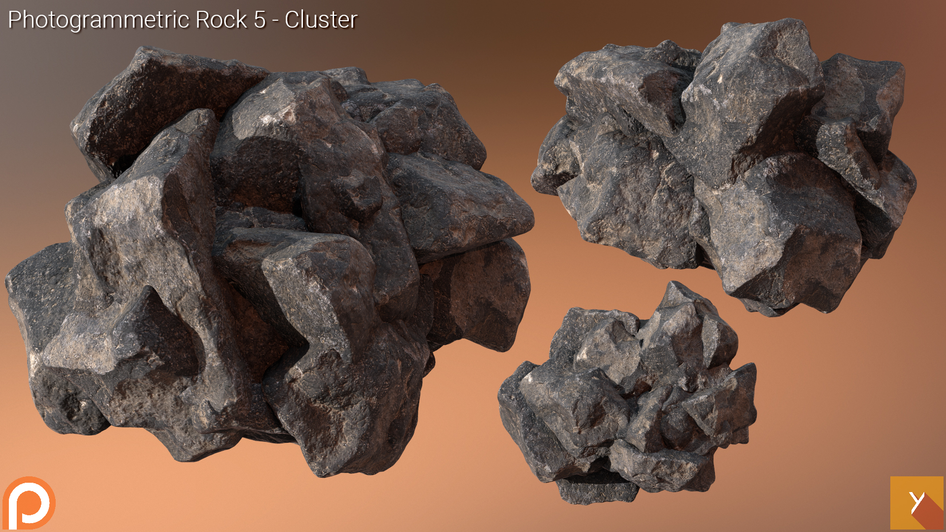 [Free] Photogrammetric Rock 5 - Cluster