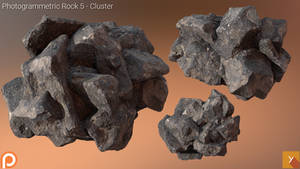 [Free] Photogrammetric Rock 5 - Cluster