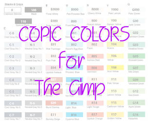 Copic Colors for the Gimp by ccolors