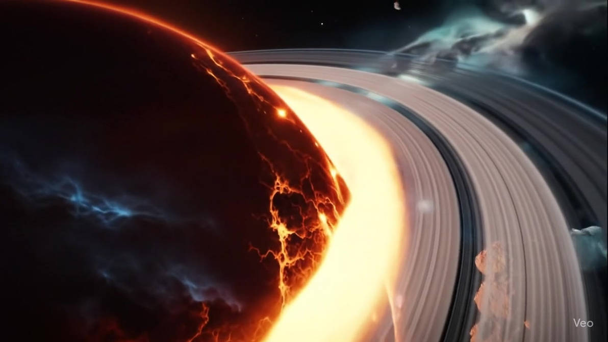 Ringed Planet on Fire in Motion (Veo2) by Anonymous51 on DeviantArt