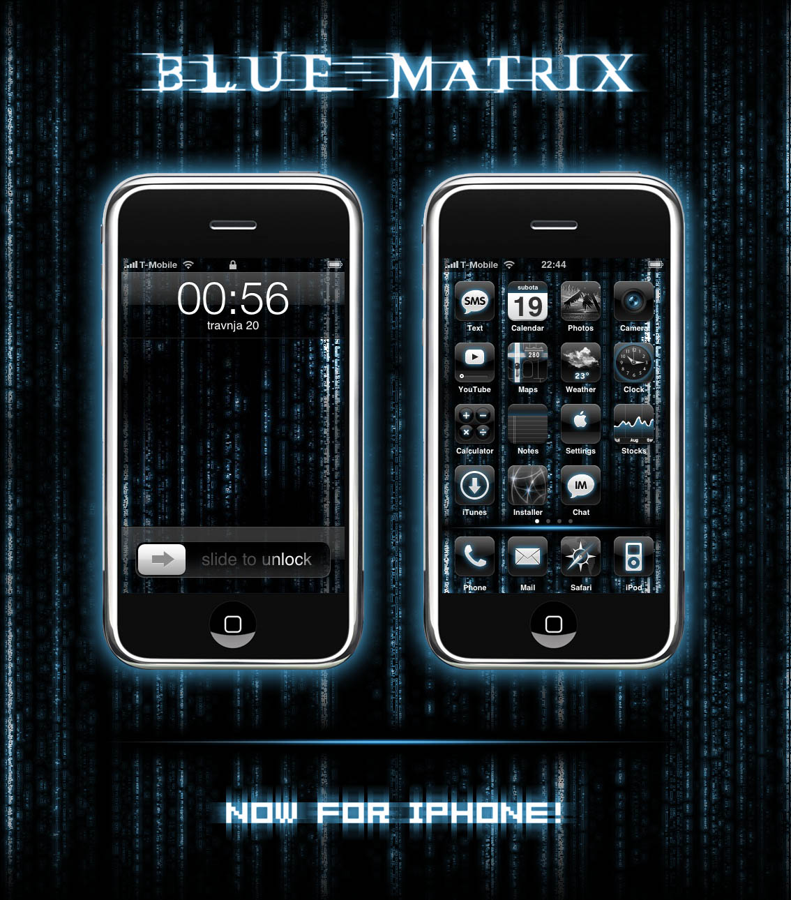 Blue Matrix for iPhone