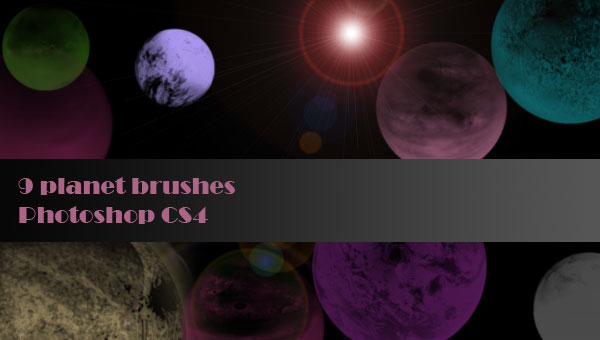 Planet brushes - set of 9 for Photoshop CS4