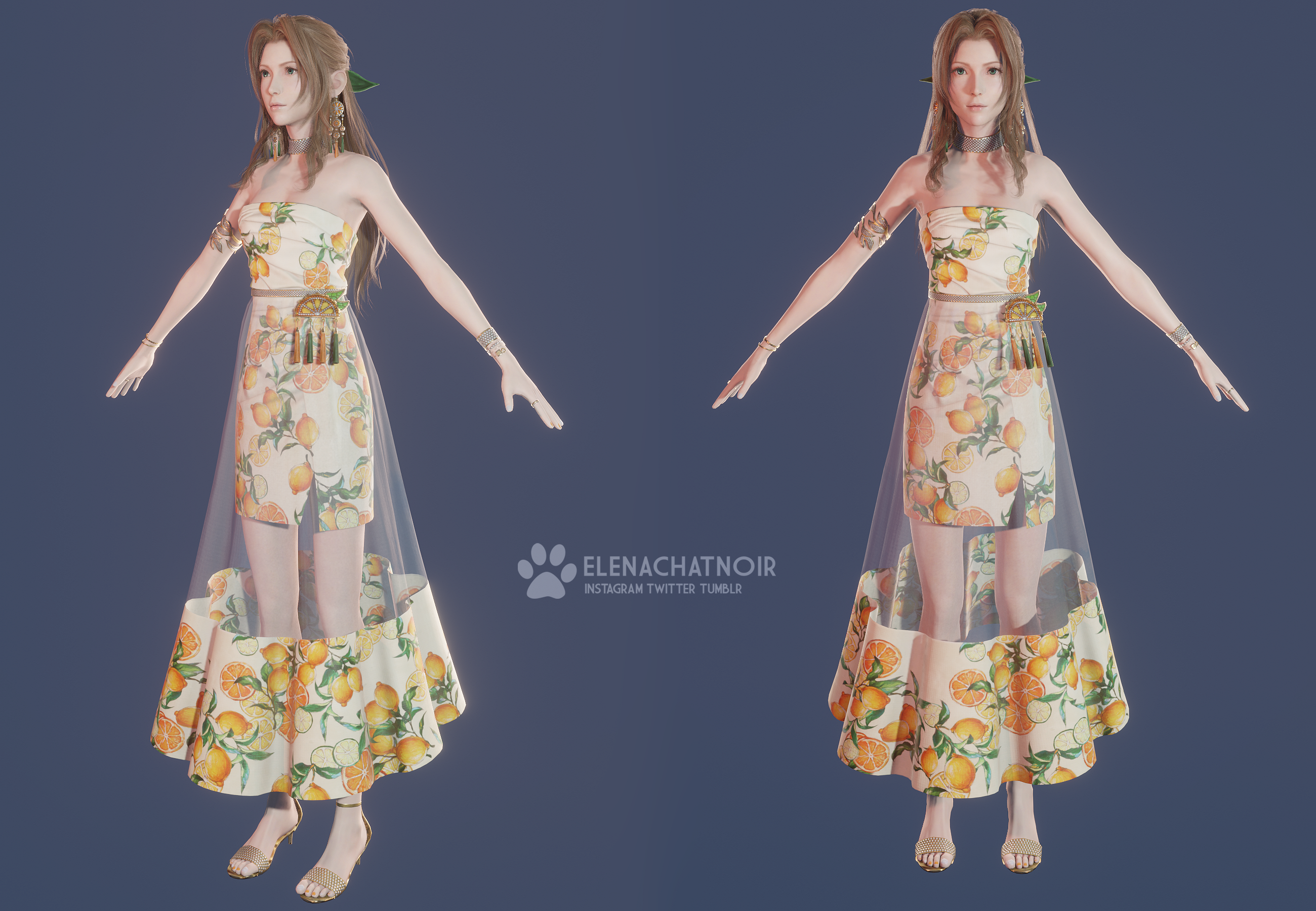 Aerith Citric Dress Blender model by Shizuru117 on DeviantArt
