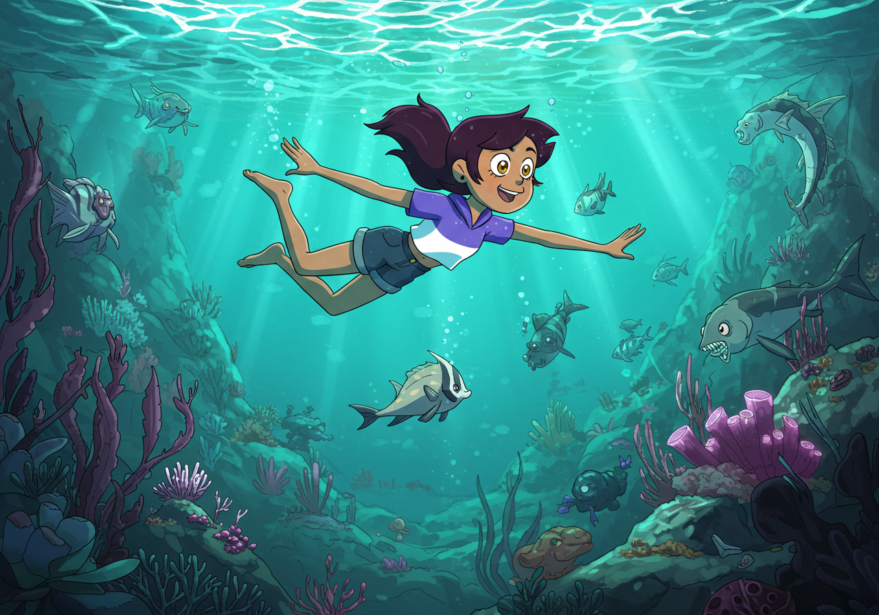Aqua-Luz Noceda done by Google Image FX 2 by stephdumas on DeviantArt